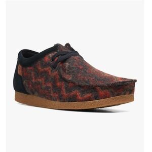 NWB Clarks Collection Moccasin Black Camo Wool Shacre II Step Shoes size‎ 8.5